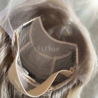 Perruque de cheveux humains vierges européens à cuticules alignées, avec mèches couleur marron, ondulations naturelles, perruque frontale en dentelle HD 13x4