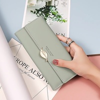 Dompet Panjang Wanita 2025 Model Terbaru Laris Manis Kapasitas Besar Lapisan Kanvas Motif Daun Tempat Kartu Gaya Segar untuk Wanita
