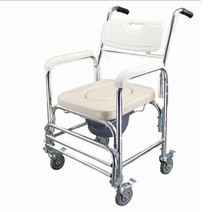 Silla de inodoro portátil Dakang de aleación de aluminio con ruedas, ancho de asiento de 40 cm, para personas mayores y discapacitadas. - Product Image 2