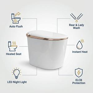 ShouJu En gros WC intelligent allongé avec bidet intégré, écran <span class=keywords><strong>de</strong></span> température, chasse automatique, monobloc, siphon en P, double chasse - Product Image 3