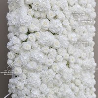 Mur de fleurs artificielles en soie blanche pour décoration de mariage, arrangements floraux sur mesure avec BBGS