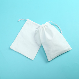 Bolsa pequeña de lona de algodón personalizada para embalaje de joyas, bolsa con cordón para regalo, anillo para pendientes, bolsas de muselina para polvo, bolsa de joyería con logotipo - Product Image 4