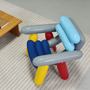 Fauteuil paresseux nordique brillant en forme de ballon Macaron, chaise <span class=keywords><strong>d</strong></span>'<span class=keywords><strong>appoint</strong></span> monoplace en fibre de verre, <span class=keywords><strong>d</strong></span>écoration artistique unique pour la maison et l'hôtel - Product Image 5