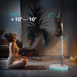 Soporte Móvil para <span class=keywords><strong>TV</strong></span> con Ruedas y Enchufe, para Monitores <span class=keywords><strong>OLED</strong></span>/LED de 27-65 Pulgadas, Ajuste de Altura de 6 Niveles, Iluminación Ambiental - Product Image 4