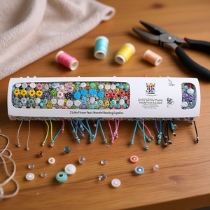 Kit de fabrication de bijoux artisanaux colorés Z Little Flower Pearl Bracelet Beading Supplies 2400Pcs - Product Image 2