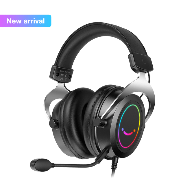 For H3 Wired Over-Ear Gaming Headset with RGB Lighting Dynamic Driver Microphone ENC Noise Cancellation Surround Sound