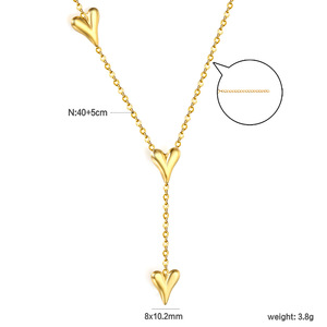 Juego de Joyería de Corazón en Acero Inoxidable con Baño de Oro de 18k, Regalo para Mujer, Collar, Aretes, Pulsera y Anillo de Moda - Product Image 5