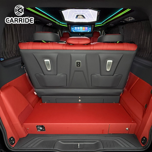 Carride Vito - Accessoires intérieurs pour fourgonnette de direction en alliage d'aluminium portable - Sièges capitaine en cuir caramel - Éclairage LED ciel bleu étoilé - Product Image 6