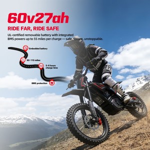 Motocicletas Todoterreno de Tamaño Completo de 60v5600w y 53 Millas de Autonomía, Directamente de Fábrica, Esta Motocicleta Todoterreno Está Diseñada para R - Product Image 3