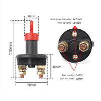 Interrupteur de batterie universel 12V, isolateur de batterie rotatif, interrupteur de déconnexion de l'alimentation de la batterie pour voiture, camion, bateau, véhicule, fourgonnette
