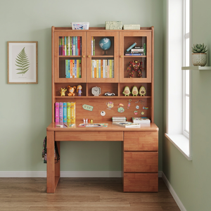 Wood <b>Study</b> <b>Desk</b> with Bookshelf Storage for Kids Bedroom Home Office Furniture Set - Product Image 2