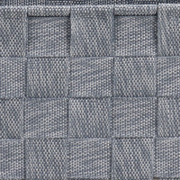 Panier de rangement rectangulaire de luxe en PP tissé avec cadre métallique, bleu gris chiné, pliable, écologique, pour étagère domestique et organisateur de linge