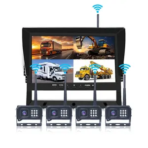 Novo monitor de vídeo com wi-fi para caminhão, monitor de 10.1 polegadas com câmera wi-fi 4 canais 1080p, sistema de visão traseira com GPS, monitoramento de vídeo com GPS
