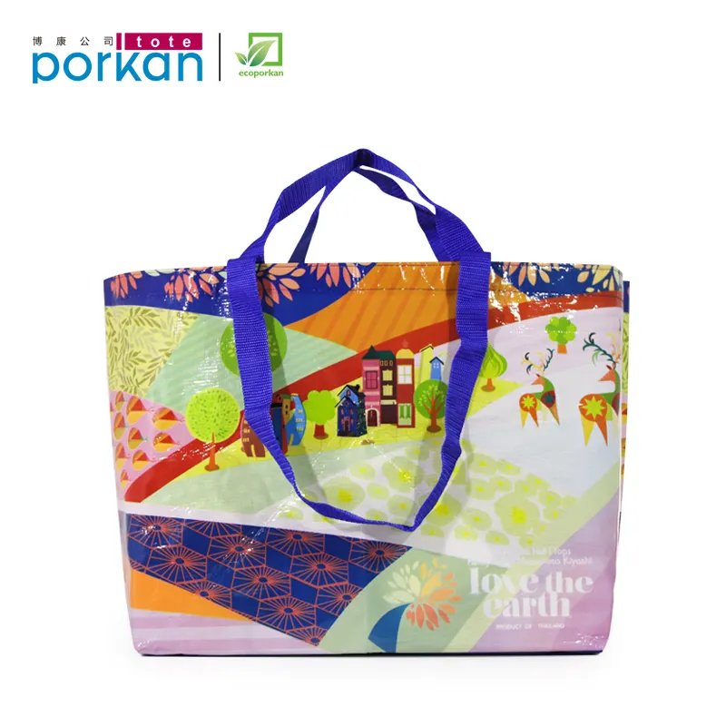 Customized Recycled Eco-friendly Grocery Bag Rpet Shopping Bag PP Non Woven Polypropylene Laminated Bag Recycled PET