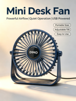 Mini ventilateur de bureau, alimentation par câble USB, ventilateur de bureau à 3 niveaux de vitesse, angles réglables