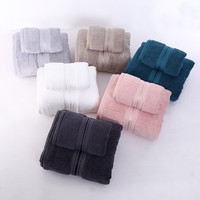 Serviette de bain en tissu brocart d'hôtel 100% coton, épaissie, 800g, pour hommes et femmes, absorbante, avec logo brodé
