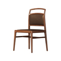 Chaise de salle à manger en cuir microfibre ergonomique personnalisée en bois de noyer noir d'Amérique du Nord de style chinois