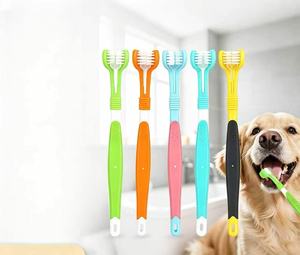 Cepillo de Dientes para Mascotas, Cepillo de Cerdas Suaves de Tres Dientes, Higiene Bucal para Perros, Cepillo de Dientes de Mango Largo para el Cuidado de Perros Pequeños - Product Image 2