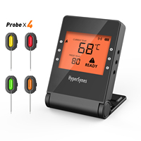 Termometer BBQ nirkabel pintar jarak jauh, dengan 4 Probe dapat disesuaikan Pro-04 termometer memasak makanan daging mendukung OEM & ODM