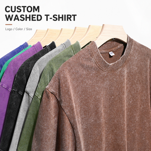 Camiseta Vintage Lavada con Logotipo Personalizado, 100% Algodón, Camisetas Gráficas para Hombre, Camisetas Personalizadas, Fabricantes de Ropa al por Mayor - Product Image 1