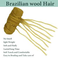 Laine brésilienne au crochet en gros, 100 % acrylique, pour tresses afro, dreadlocks, extensions de cheveux en laine légère à fixer