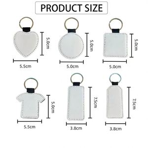 Llavero de Cuero PU Blanco Sublimable Personalizado para Regalos Promocionales de Festivales, Adorno Colgante Decorativo al por Mayor - Product Image 2