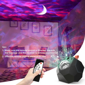 E2 LED Galaxy Starry Sky Projector Night Light <b>Lamp</b> Colorful Laser Ocean Wave Star Moon <b>Projection</b> Bedroom Decor Atmosphere <b>Lamp</b> - Product Image 4