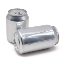 Canette en aluminium ronde extrudée, blanche imprimée, vide, mince et élégante, avec couvercle, pour boissons, bière, soda, 12oz 187ml 250ml 25cl 330ml