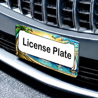 Cadre de plaque d'immatriculation en aluminium contemporain, design personnalisable, 16x31cm, décoration de voiture en métal pour Pâques et occasions multiples