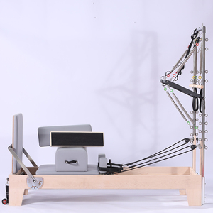Tour de réforme en bois avec 8 ressorts, barre de descente, studio clinique avec tour de réforme, demi-trapèze - Product Image 5