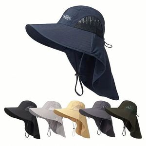 Sombrero de Pesca Personalizado para Exteriores con Protección Solar, Ajustable con Cordón en la Barbilla, Sombrero de Pescador de Ala Ancha para Hombre con Protección Trasera - Product Image 1