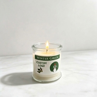 Bougie parfumée en cire de soja avec logo personnalisé, pierre de cristal, mèche en bois, pot en verre dépoli, bougie d'aromathérapie, décoration d'intérieur, vente en gros