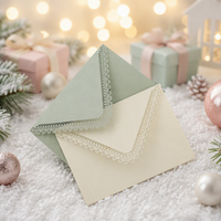 Enveloppes de luxe personnalisées à bordure dentelle en papier nacré pour invitations de mariage, emballage élégant pour cartes de vœux pour fêtes et affaires