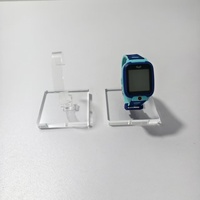 Support de présentation de montres en acrylique transparent pour bureau, avec design mobile, support multifonction pour bracelets et joncs (7x7x1cm)