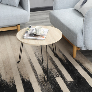 Tavolino pieghevole nordico tavolo in legno gamba in ferro battuto Mini <span class=keywords><strong>soggiorno</strong></span> moderno tavolo da pranzo rotondo piccolo - Product Image 4