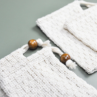 Vente en gros sachets de savon exfoliant à suspendre en maille noire bambou coton jute mousse sisal gel douche bain
