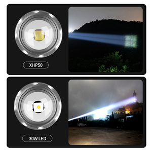 30W XHP50 LED Type-C USB năng lượng mặt trời sạc lumen cao đèn Pin 1200m <span class=keywords><strong>1000lumen</strong></span> được xây dựng trong pin 7 chế độ đèn pin cho cắm trại - Product Image 5