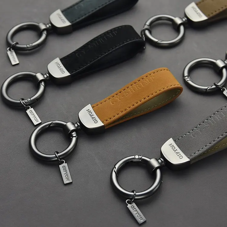 Leather business contracted keyring metal small pendant accessories custom key chain