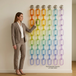 Cadena de Resina Artística Personalizable de Alta Calidad, Diseño Irregular con Patrón de Espiral, Decoración Moderna Hecha a Mano para el Hogar - Product Image 1