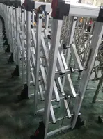 맞춤형 전동 텔레스코픽 유리문 유닛, 모던 스테인리스 스틸 자동 마당 개폐식 리모컨 방풍
