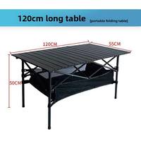 Table pliante d'extérieur portable avec hauteur réglable, rangement compact, idéale pour les pique-niques, le camping et la vente ambulante