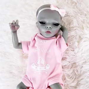 NPK 14inch Reborn Baby Alien Finished Doll Imani Premie Size High Quality 3D paint Collectible Art Doll