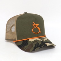 Casquettes de camionneur tactiques pour hommes en coton avec corde, broderie 3D personnalisée de haute qualité BSCI, orange vif, pour la chasse, à 5 panneaux, pour l'extérieur, style Gorras, camouflage