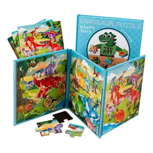 Puzzle personnalisé 1000 pièces en gros magnétique <span class=keywords><strong>dinosaure</strong></span> motif cognition puzzle <span class=keywords><strong>livre</strong></span> pliable éducatif silencieux jouet <span class=keywords><strong>livre</strong></span> pour enfants - Product Image 1
