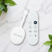 Clé TV Android 4K en direct d'usine, lecteur multimédia portable avec télécommande vocale Bluetooth