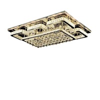 Lampe de plafond en cristal K9 PM Modern Luxury Living pour salle à manger, design créatif, base rectangulaire en acier inoxydable, lumière LED suspendue
