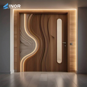 Hiện đại lồng vào nhau vòng tròn thiết kế cửa an ninh thép với kết thúc corrosionresistant và khả năng tương thích tự động hóa nhà thông minh - Product Image 5