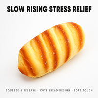 Jouet Squishy en forme de pain – Matériau PU à remontée lente, unisexe, anti-stress, à presser et à restaurer, cadeau décoratif pour tous les âges