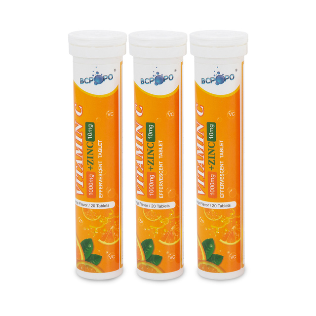 Biocaro Hot Selling Vitamin c and Zinc Effervescent Pills Oem Vitamin c Energy Drink Tablets Vitamin c 1000mg Supplements