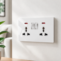 Prise murale électrique KESHIQI, design moderne ultra-fin, verre trempé universel standard